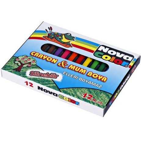 N.COLOR NC-1112 12Lİ KISA CRAYON MUM BOYA